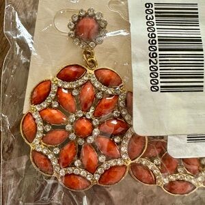 Amrita Singh Orange and Gold Floral Earrings